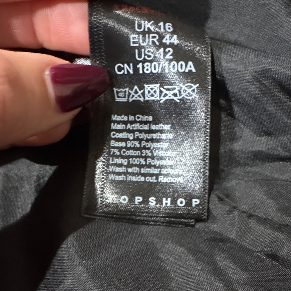 Topshop Black Leather Biker Jacket - Picture 5 of 11